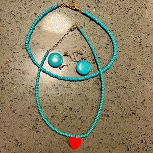 Cute choker necklace and earrings